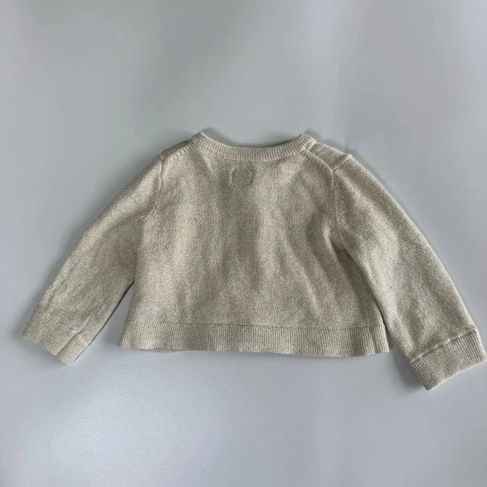 BabyGap Newborn Baby Girl Outfit Pink Floral One Piece Gold Cardigan Sweater
